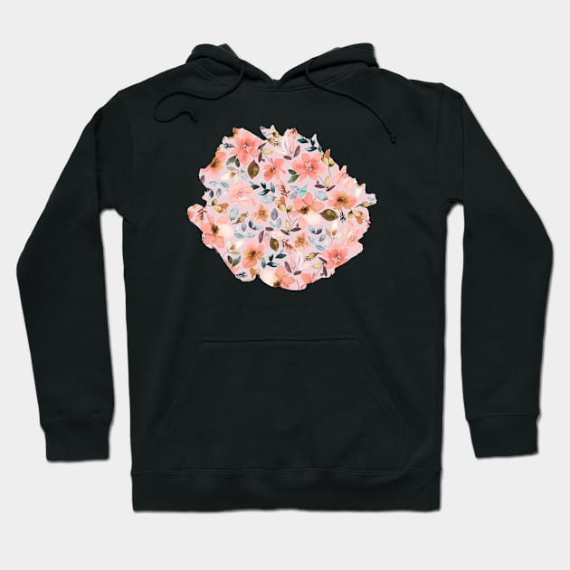 Tropical flowers-Coral soft pink Hoodie by ninoladesign